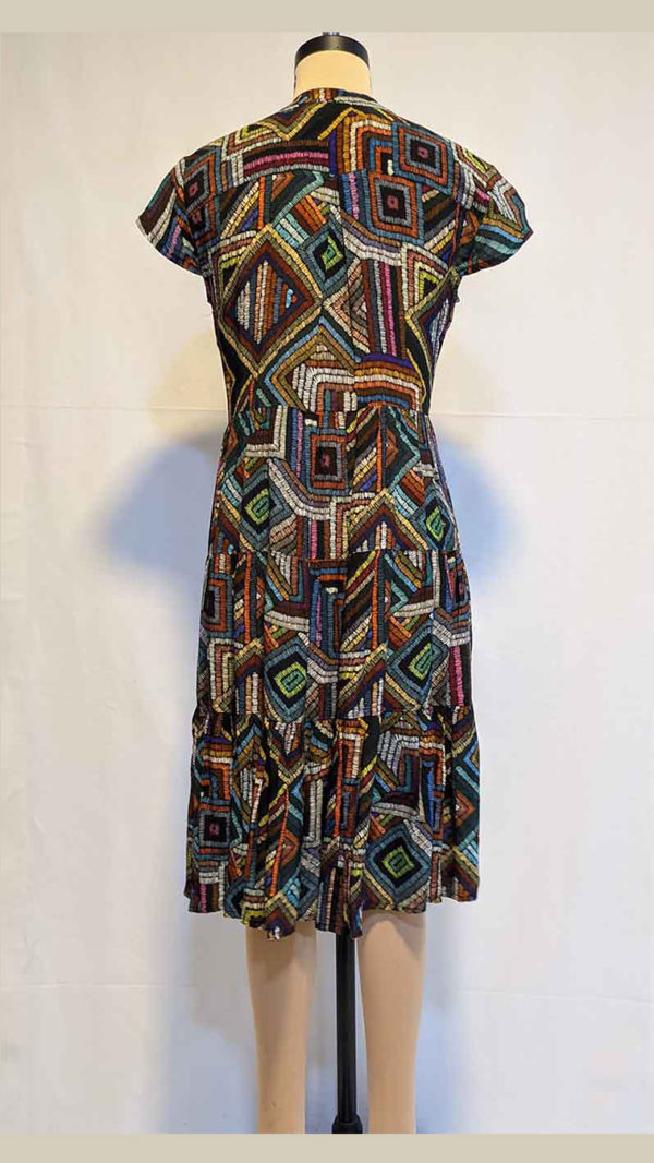 Geometric Print Front Placket Dress - Image 2
