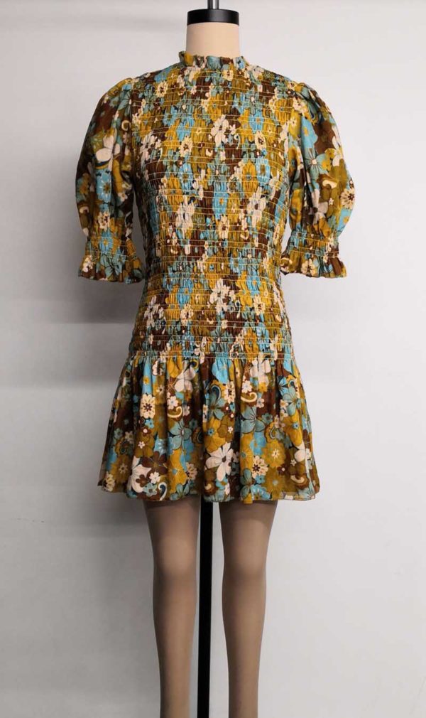 Floral Printed Smocked Dress