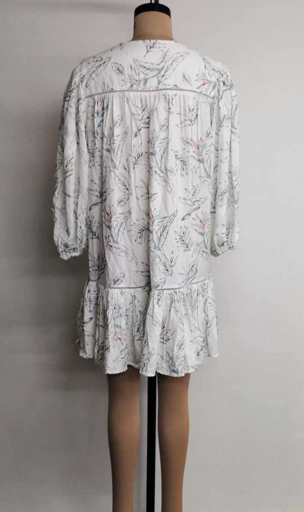 Printed Dress with Bottom Frill and Lace Details - Image 2