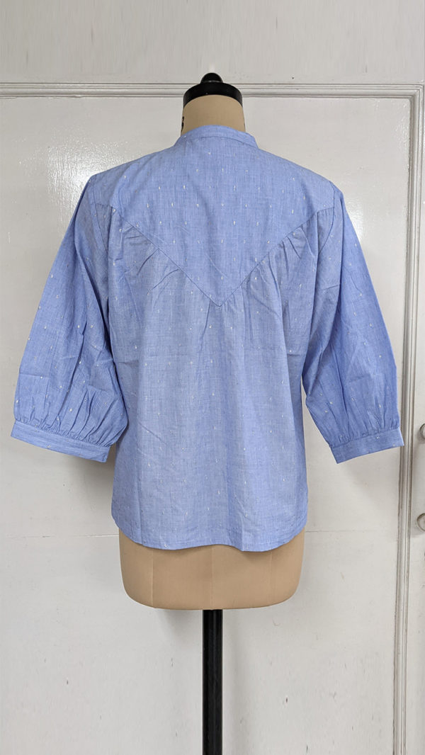 Band Collar Chambray Shirt - Image 2