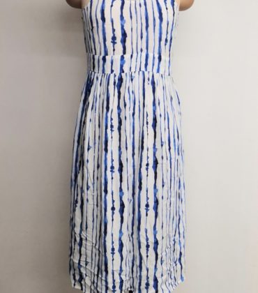Sleeveless Dress with Tie & Dye Print