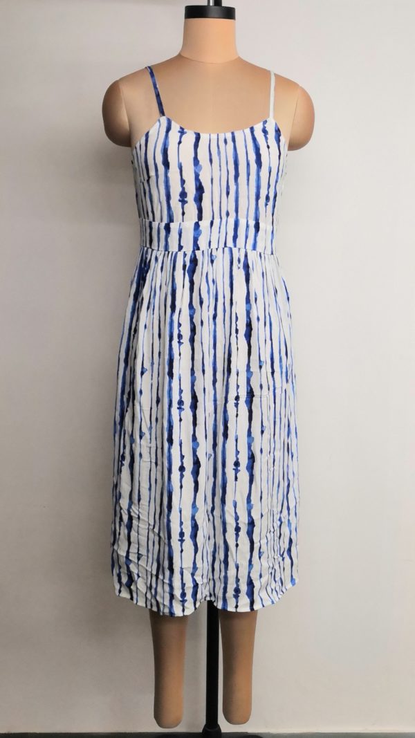 Sleeveless Dress with Tie & Dye Print