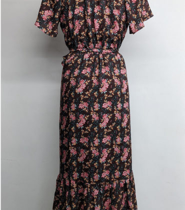 Ruffle Neck Wrap Dress with Waist Tie - Image 2
