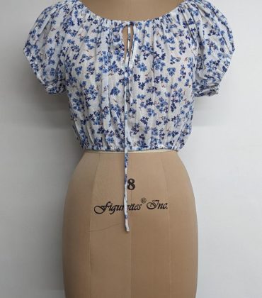 Floral Print Blouse with Neck Tie
